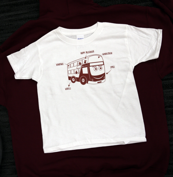 Toddler t-shirt with happy bus