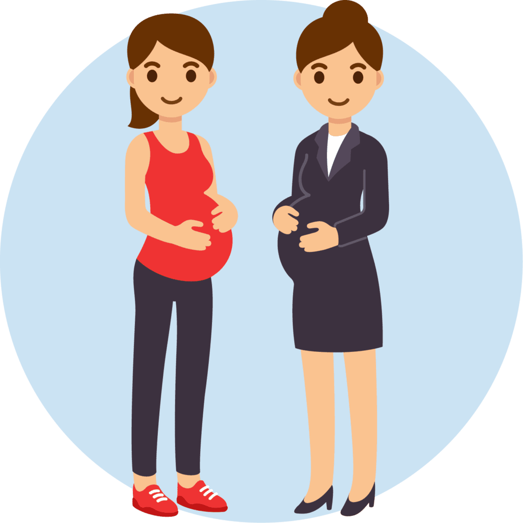 two pregnant women