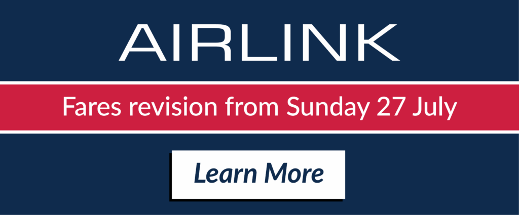 Airlink fare revision from Sunday 27 May