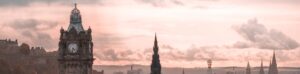 The Edinburgh skyline, featuring the Balmoral Hotel Clock. Photo by Alex Azabache.