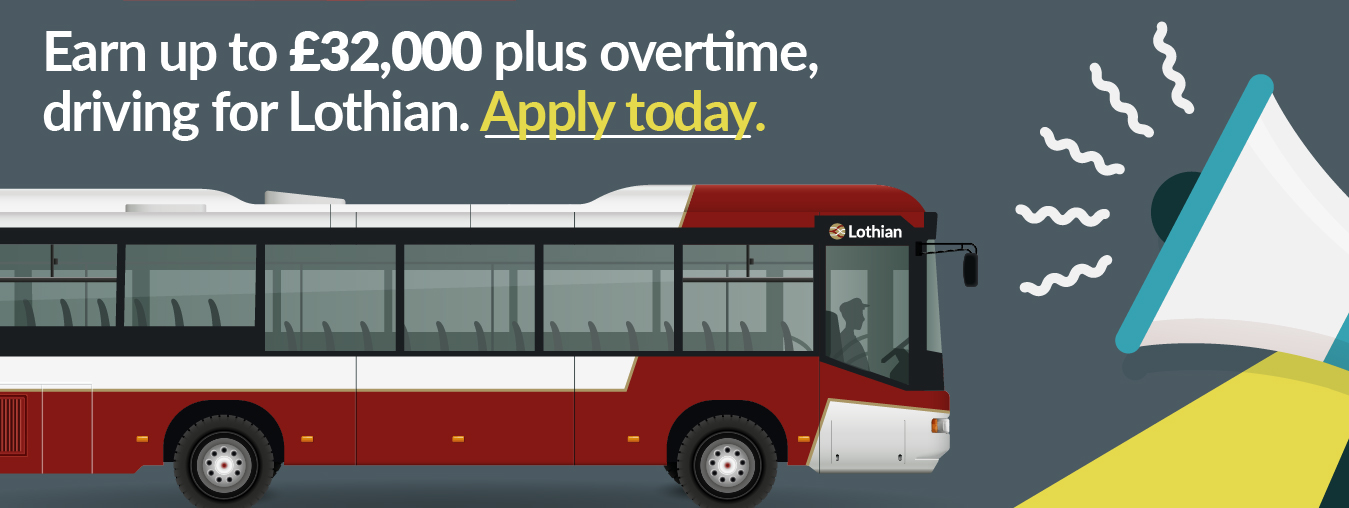 Earn up to £32,000 plus overtime, driving for Lothian. Apply today.