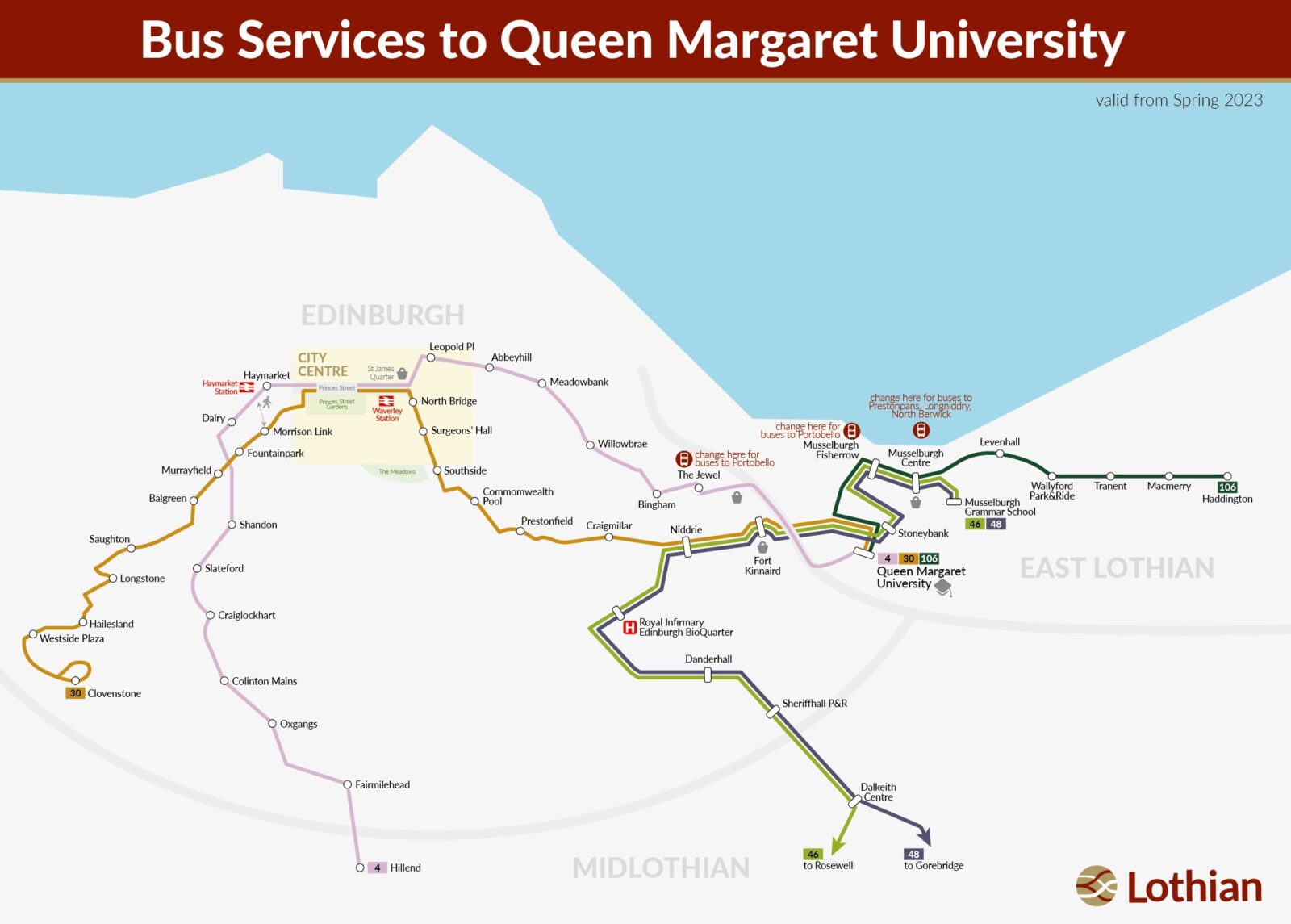 Bus Services to Queen Margaret University 