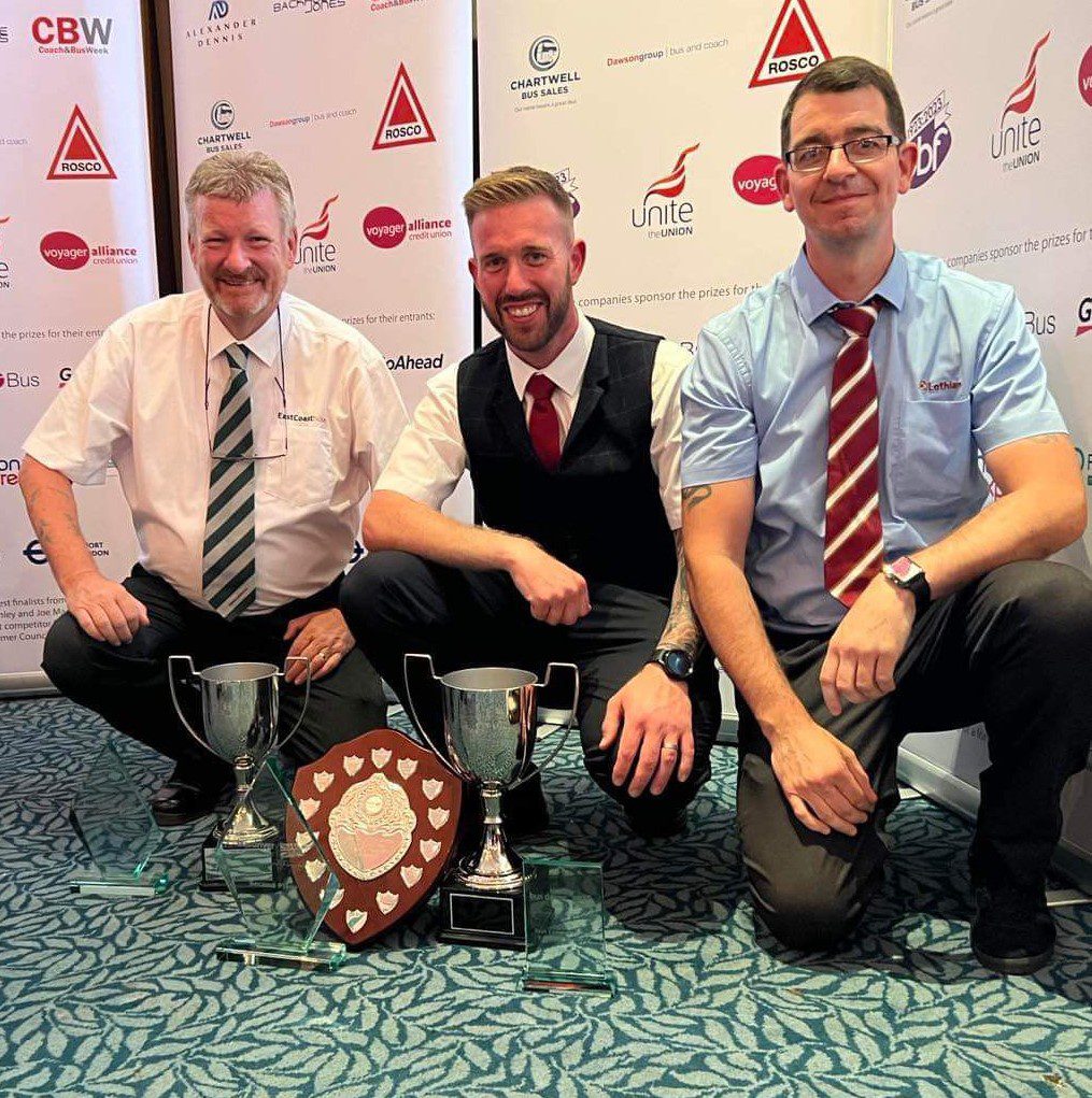 Thomas Gilhooley, Gary Black and John O'Hara at the competition in Blackpool.