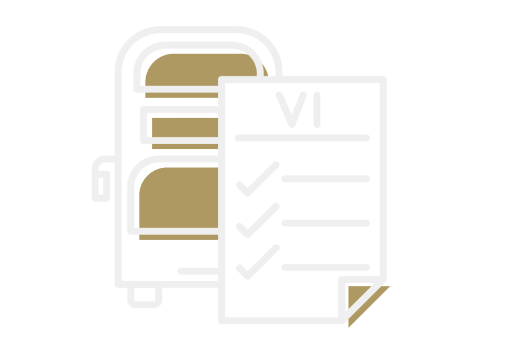 illustration of bus and paper reading euro vi