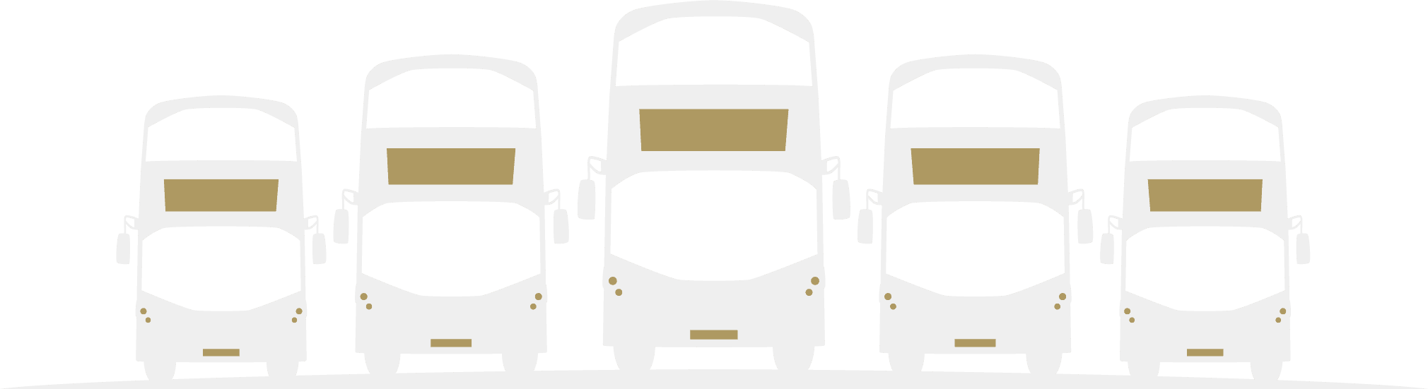 illustration of five lothian buses in a row