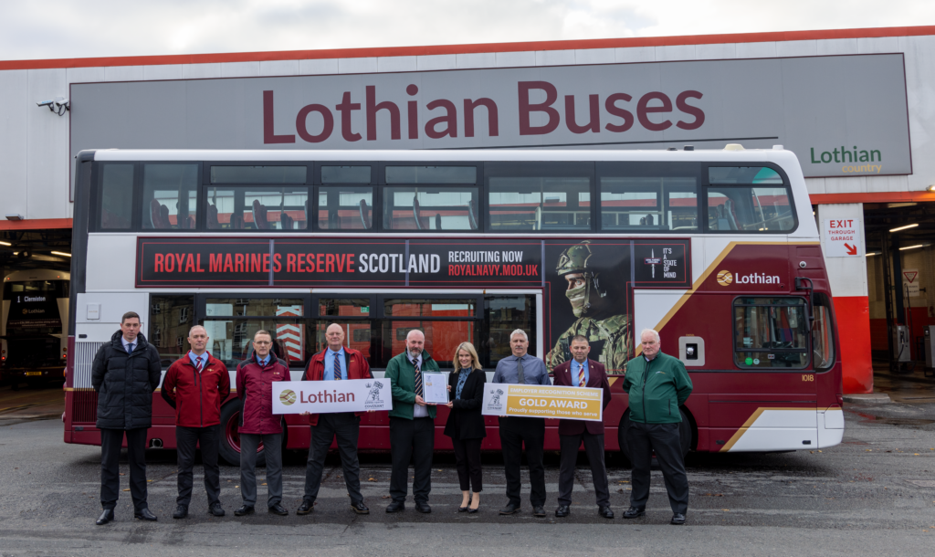Lothian goes for GOLD in The Defence Employer Recognition Scheme<span class='secondary_title'>Ministry of Defence present Edinburgh bus operator with top award</span>