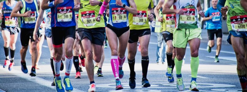 Runners in a marathon.