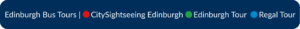 Edinburgh Bus Tours tour buses.
