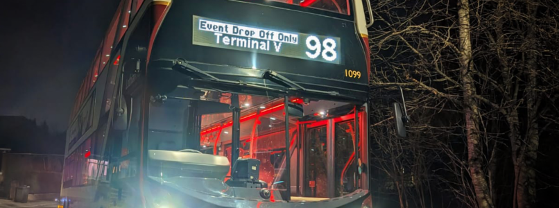 The Service 98 special bus for Terminal V.