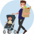 accessibility_buggy_user man pushing buggy with shopping bag